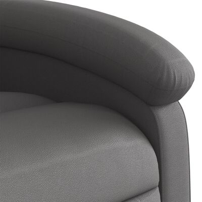 vidaXL Stand up Recliner Chair Gray Real Leather