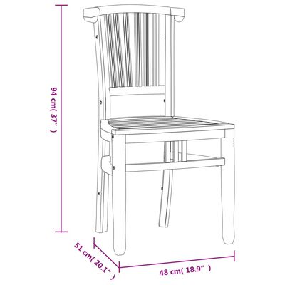 vidaXL 3 Piece Patio Dining Set Solid Wood Teak