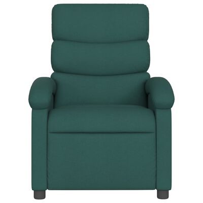 vidaXL Electric Massage Recliner Chair Dark Green Fabric