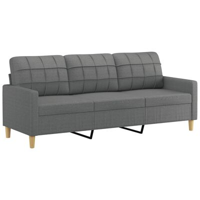 vidaXL 3 Piece Sofa Set with Pillows Dark Gray Fabric