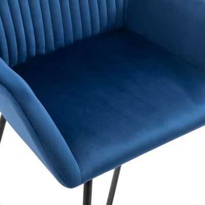 vidaXL Dining Chairs 2 pcs Blue Velvet