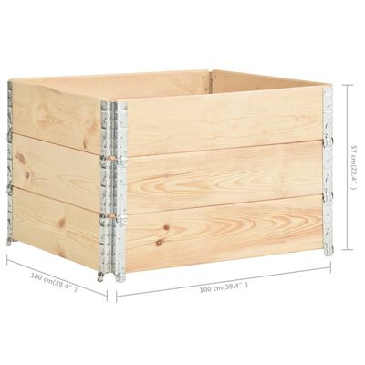 vidaXL Pallet Collars 3 pcs 39.4"x39.4" Solid Pine Wood