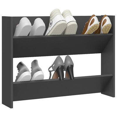 vidaXL Wall Shoe Cabinet Gray 31.5"x7.1"x23.6" Engineered Wood