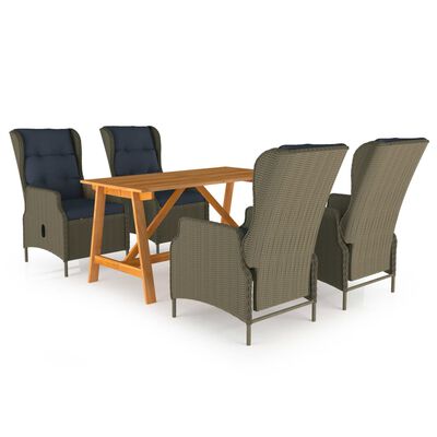 vidaXL 5 Piece Patio Dining Set Brown