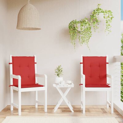 vidaXL Garden Lowback Chair Cushions 2 pcs Red 39.4"x19.7"x1.2" Oxford Fabric