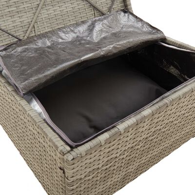 vidaXL 2-Seater Patio Sofa with Cushions Gray Poly Rattan