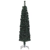 vidaXL Artificial Slim Christmas Tree with Stand 4 ft Fiber Optic