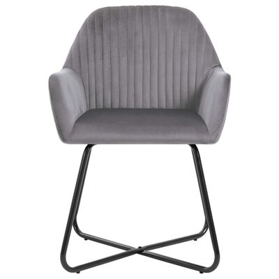 vidaXL Dining Chairs 4 pcs Gray Velvet