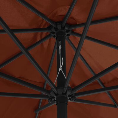 vidaXL Garden Parasol with Metal Pole 153.5" Terracotta