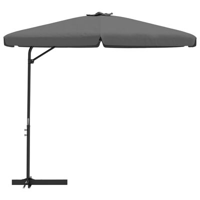 vidaXL Outdoor Parasol with Steel Pole 118.1"x98.4" Anthracite