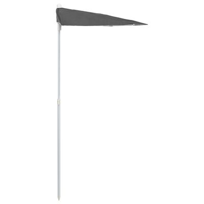 vidaXL Garden Half Parasol with Pole 70.9"x35.4" Anthracite