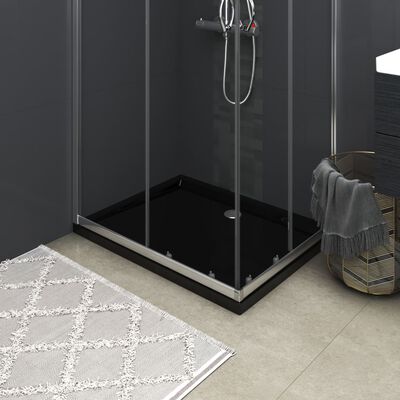 vidaXL Rectangular ABS Shower Base Tray Black 27.6"x35.4"