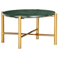 vidaXL Coffee Table Green 23.6"x23.6"x13.8" Real Stone with Marble Texture