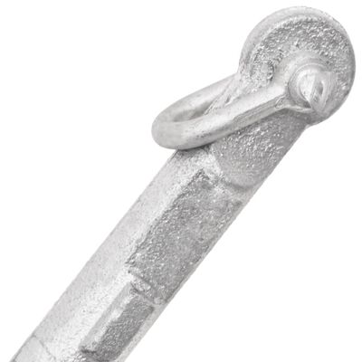 vidaXL Folding Anchor with Rope Silver 1.5 lb Malleable Iron