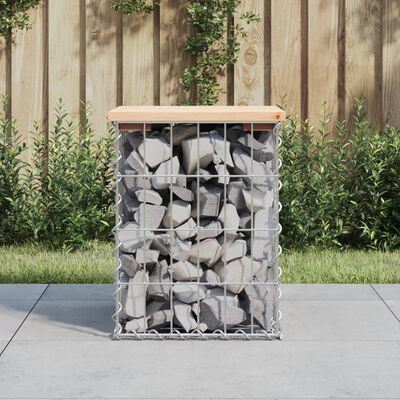 vidaXL Patio Bench Gabion Design 13"x12.2"x16.5" Solid Wood Pine