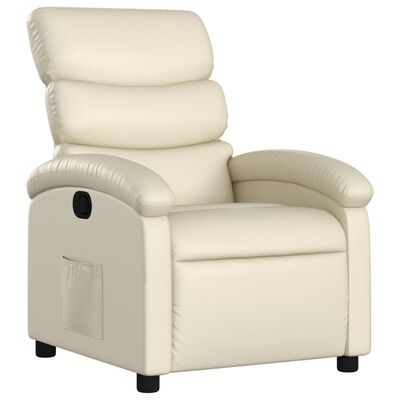 vidaXL Recliner Chair Cream Faux Leather