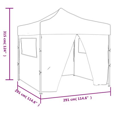 vidaXL Cream Foldable Tent 9.8'x9.8' with 4 Walls