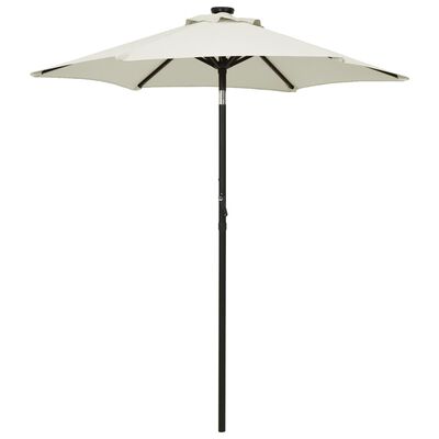 vidaXL Garden Parasol with LED Lights Sand 78.7"x83.1" Aluminum