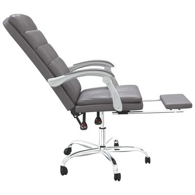 vidaXL Reclining Office Chair Gray Faux Leather