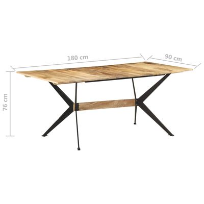 vidaXL Dining Table 70.9"x35.4"x29.9" Solid Mango Wood