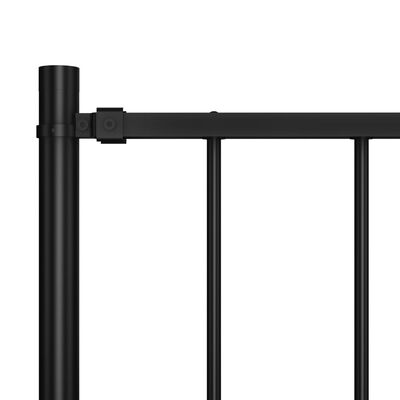 vidaXL Fence Panel with Posts Powder-coated Steel 5.6'x3.3' Black