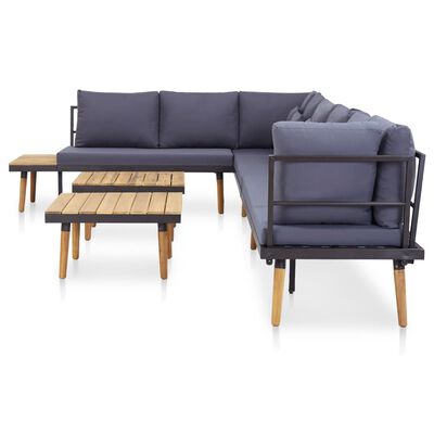 vidaXL 8-Seater Patio Lounge Set with Cushions Solid Acacia Wood