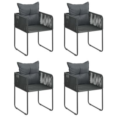 vidaXL 5 Piece Patio Dining Set PVC Rattan Black