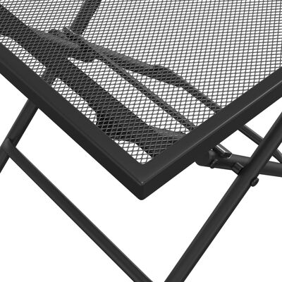 vidaXL Folding Patio Table Anthracite 15"x15"x15" Steel Mesh