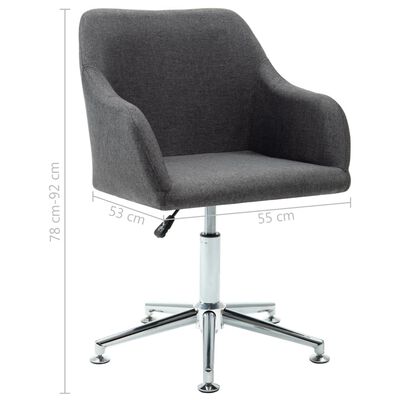 vidaXL Swivel Dining Chairs 2 pcs Dark Gray Fabric