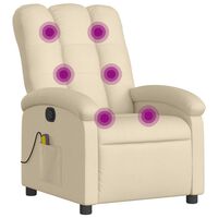 vidaXL Massage Recliner Chair Cream Fabric