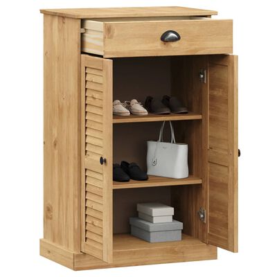 vidaXL Shoe Cabinet VIGO 23.6"x13.8"x37.8" Solid Wood Pine