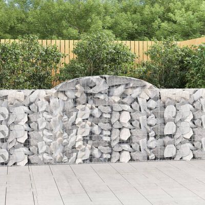 vidaXL Arched Gabion Baskets 10 pcs 118.1"x11.8"x39.4"/47.2" Galvanized Iron