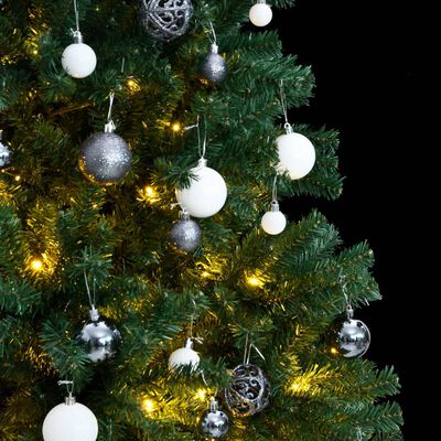 vidaXL Artificial Hinged Christmas Tree 300 LEDs & Ball Set 82.7"