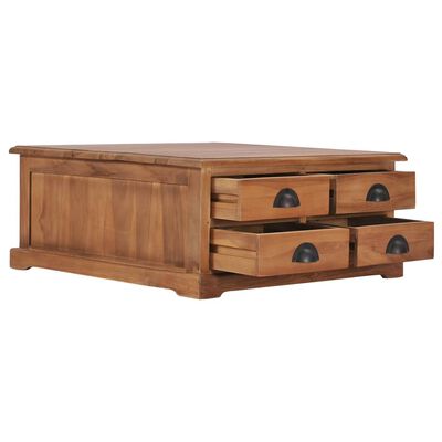 vidaXL Coffee Table 26.8"x26.7"x11.8" Solid Teak Wood