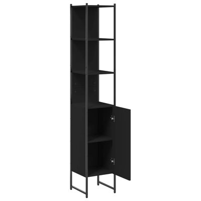 vidaXL Bathroom Cabinet Black 13"x13"x73" Engineered Wood