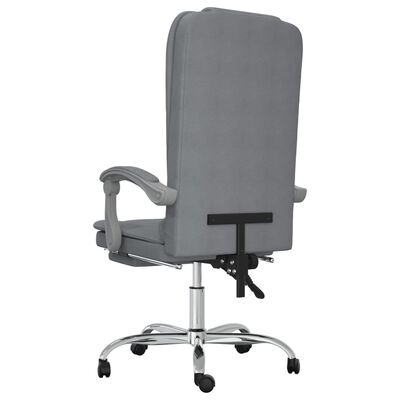 vidaXL Massage Reclining Office Chair Light Gray Fabric