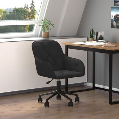 vidaXL Swivel Office Chair Black Velvet