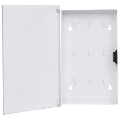 vidaXL Key Box with Magnetic Board White 11.8"x7.9"x1.6"