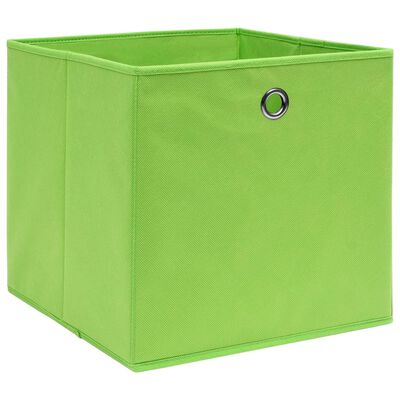 vidaXL Storage Boxes 4 pcs Green 12.6"x12.6"x12.6" Fabric