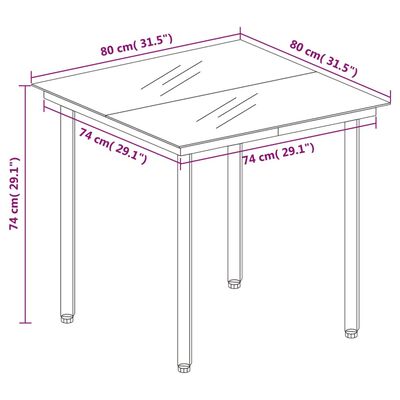 vidaXL 5 Piece Patio Dining Set Gray