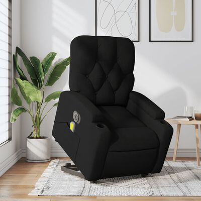 vidaXL Electric Stand up Massage Recliner Chair Black Fabric