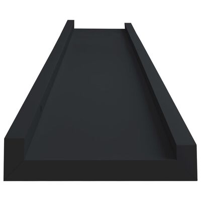 vidaXL Picture Frame Ledge Shelves 2 pcs Black 31.5"x3.5"x1.2" MDF