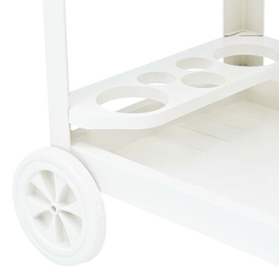 vidaXL Beverage Cart White 27.2"x20.9"x28.3" Plastic