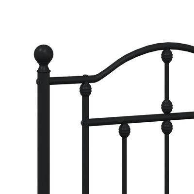 vidaXL Metal Headboard Black 59.1"