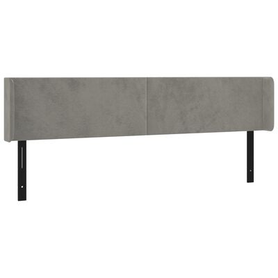 vidaXL LED Headboard Light Gray 72"x6.3"x30.7"/34.6" Velvet