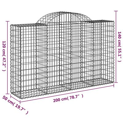 vidaXL Arched Gabion Baskets 18 pcs 78.7"x19.7"x47.2"/55.1" Galvanized Iron