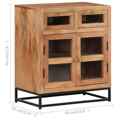 vidaXL Sideboard 23.6"x13.8"x27.6" Solid Acacia Wood