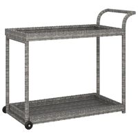 vidaXL Bar Cart Gray 39.4"x17.7"x32.7" Poly Rattan