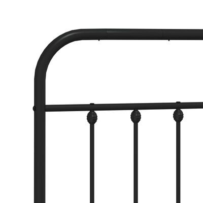 vidaXL Metal Bed Frame without Mattress with Headboard Black 72"x83.9"