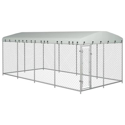 vidaXL Outdoor Dog Kennel with Roof 24.9'x12.5'x7.5'